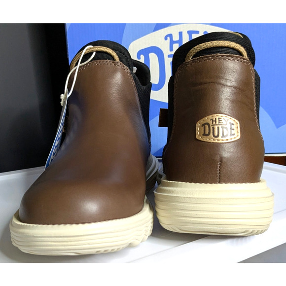 Hey Dude Shoes Womens 8 Brown Branson Chelsea Slip-on Boot Craft Leather NEW - Picture 5 of 7